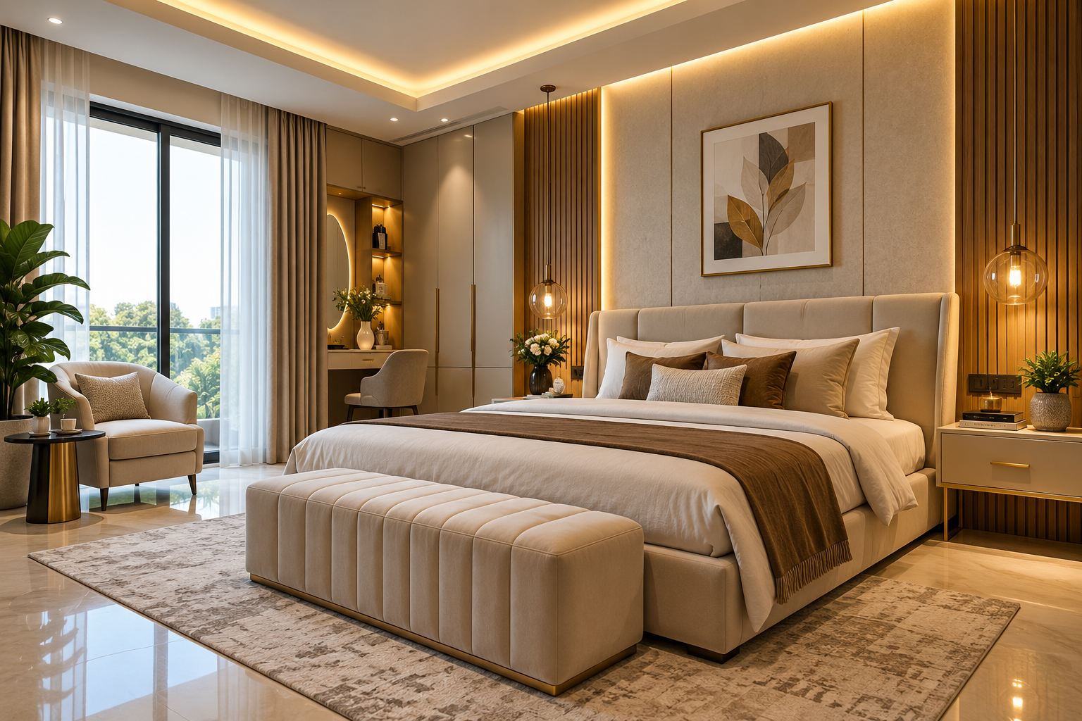 Premium Bedroom Interior Design by Gajkeshri Interiors