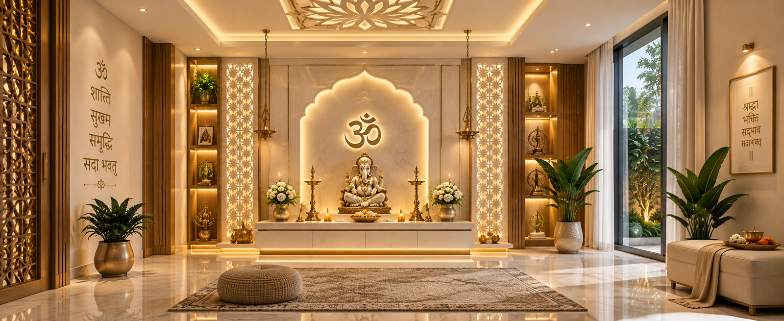 Elegant Puja Room Interior Design by Gajkeshri Interiors